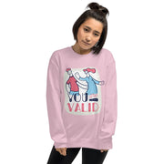 WOMENS YOU ARE VALID LONG SWEATSHIRT MOTIVATIONAL QUOTES SWEATSHIRTS THE SUCCESS MERCH Light Pink S 