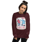 WOMENS YOU ARE VALID LONG SWEATSHIRT MOTIVATIONAL QUOTES SWEATSHIRTS THE SUCCESS MERCH Maroon S 
