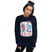 WOMENS YOU ARE VALID LONG SWEATSHIRT MOTIVATIONAL QUOTES SWEATSHIRTS THE SUCCESS MERCH Navy S 