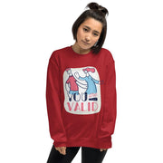 WOMENS YOU ARE VALID LONG SWEATSHIRT MOTIVATIONAL QUOTES SWEATSHIRTS THE SUCCESS MERCH Red S 