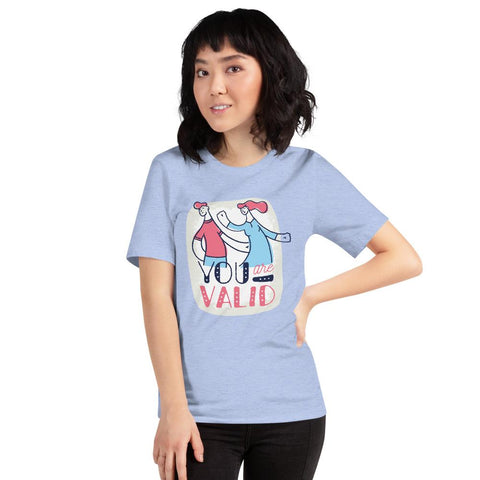 WOMENS YOU ARE VALID T-SHIRT MOTIVATIONAL QUOTES T-SHIRTS THE SUCCESS MERCH Heather Blue S 